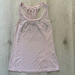 Lululemon Run Silver pink ruffle Bullet Workout Tank‎ size 2